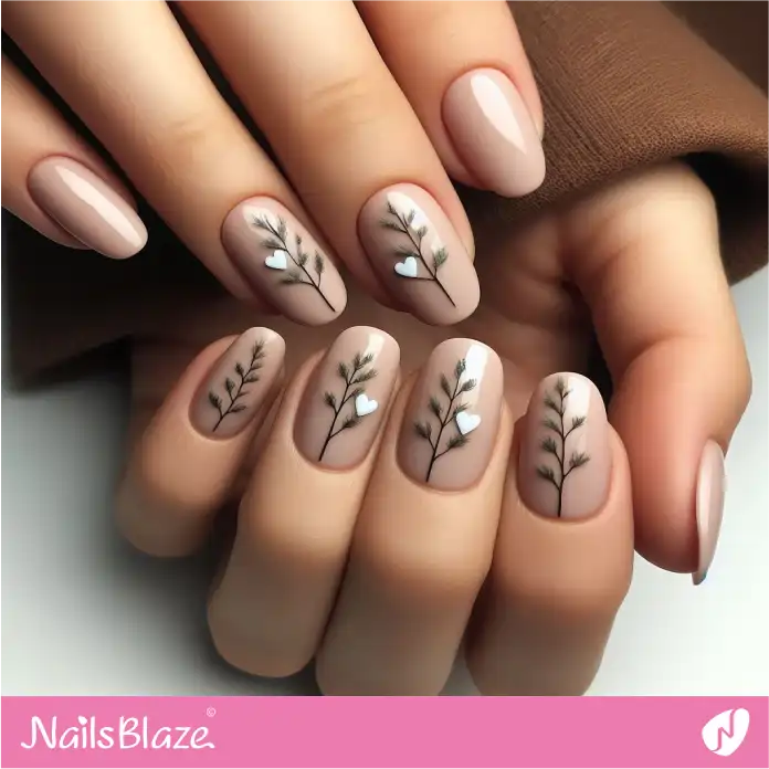 Minimal Love of the Trees Nail Design | Love the Forest Nails - NB2781
